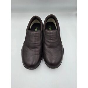 Kuru Mens 8.5 Dark Brown‎ Leather Slip On Loafers Comfort Walking Shoes